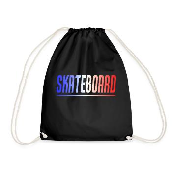SKATEBOARD GESCHENK SPORT FRANKREICH SKATEBOARDER - Turnbeutel - Schwarz - Vorne