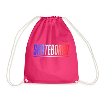 SKATEBOARD GESCHENK SPORT FRANKREICH SKATEBOARDER - Turnbeutel - Fuchsia - Vorne