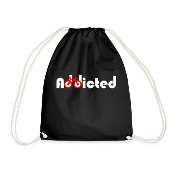 Addicted to cycling - Drawstring Bag - black - Front