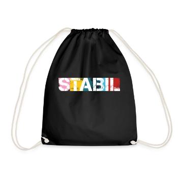 Stabil - Turnbeutel - Schwarz - Vorne