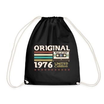 47e anniversaire Vintage cassette cassette, Vintage 1976 - Sac de sport léger - noir - Devant