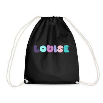 Name - Louise - Drawstring Bag - black - Front