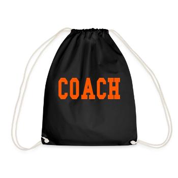 Trainer Coach Sportart - Turnbeutel - Schwarz - Vorne