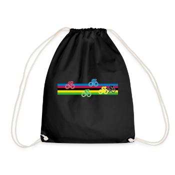 Rennrad Radsport Weltmeister Regenbogen Trikot - Turnbeutel - Schwarz - Vorne