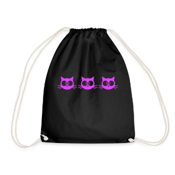Cat Team 3 Chats Trois amis Équipage Groupe de famille - Sac de sport léger - noir - Devant