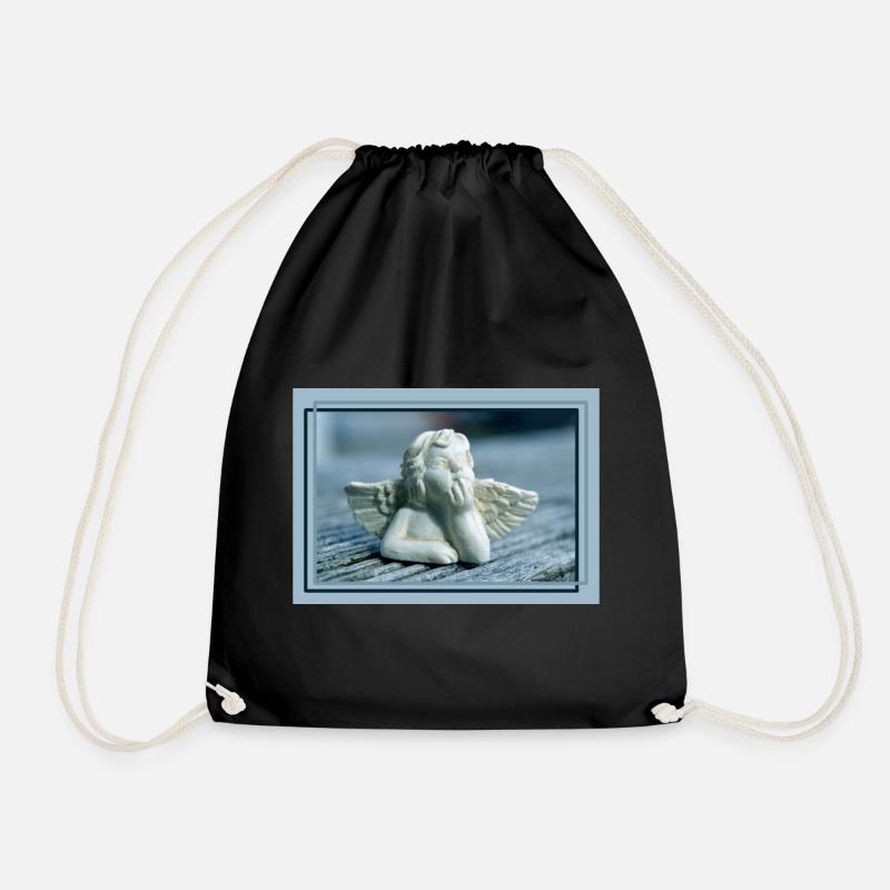 Angel in Blue - Drawstring Bag - black