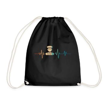 Battement de coeur rétro chauffeur taxi - Sac de sport léger - noir - Devant