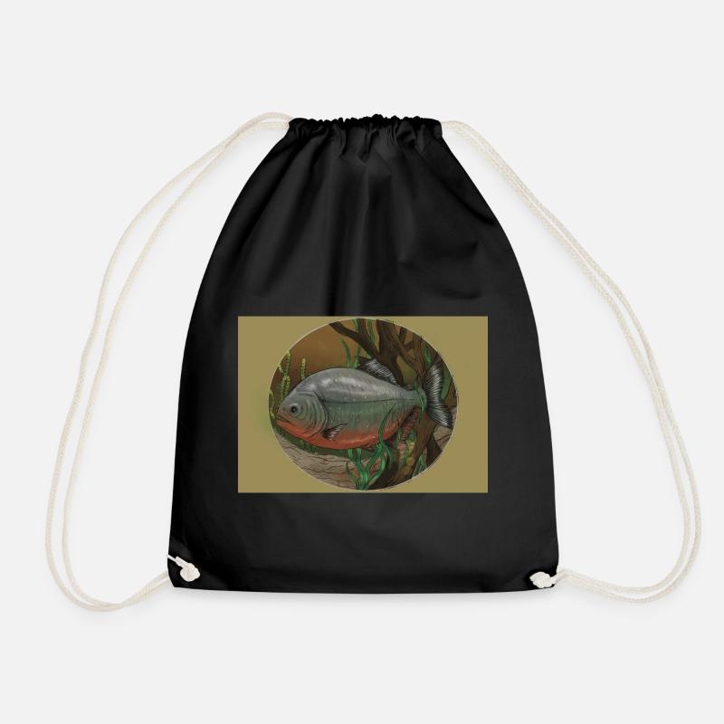 Piranha - Drawstring Bag - black