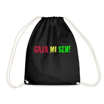 Gaza Mi Seh! - Drawstring Bag - black - Front