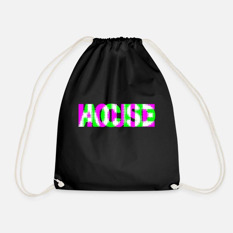 acid house - Drawstring Bag - black
