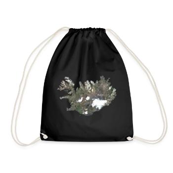 Island Karte Low Poly Stil - Turnbeutel - Schwarz - Vorne
