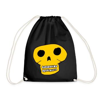 Totenkopf - Schädel - Turnbeutel - Schwarz - Vorne