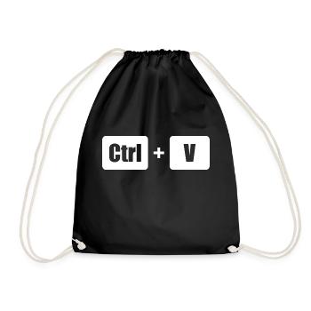 Ctrl C Ctrl V Vater Sohn Eltern Kind Partnerlook - Turnbeutel - Schwarz - Vorne