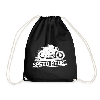 MOTORCYCLE BIKER SPEED REBEL - Drawstring Bag - black - Front