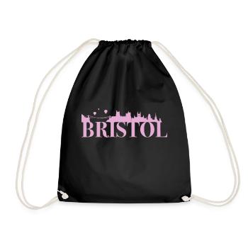 Bristol England Hauptstadt Skyline UK - Turnbeutel - Schwarz - Vorne