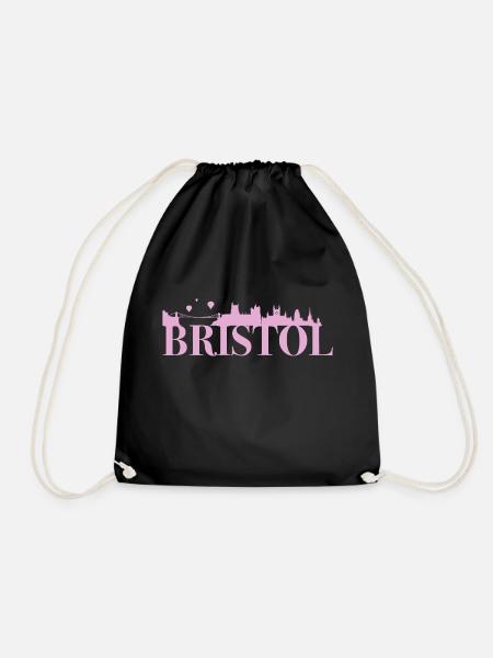 Bristol England Hauptstadt Skyline UK - Turnbeutel - Schwarz