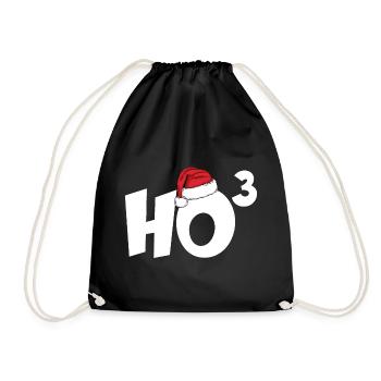 HO HO HO HOCH 3 WEIHNACHTEN WEIHNACHTSSHIRT - Turnbeutel - Schwarz - Vorne