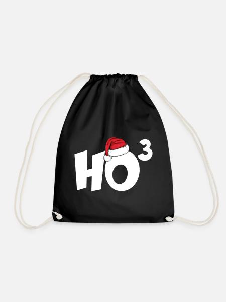 HO HO HO HOCH 3 WEIHNACHTEN WEIHNACHTSSHIRT - Turnbeutel - Schwarz