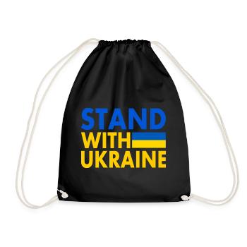 stand with ukraine - Drawstring Bag - black - Front