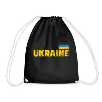 ukraine fahne - Turnbeutel - Schwarz - Vorne