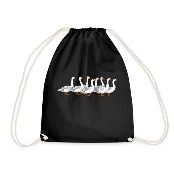 Geese - Drawstring Bag - black - Front