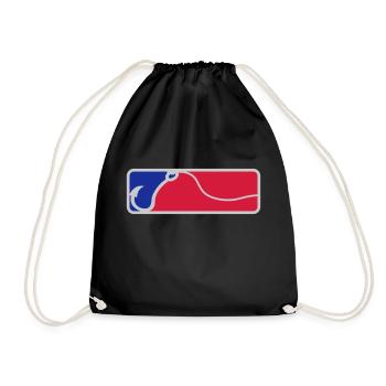 Red Blue Fishing Hook - Drawstring Bag - black - Front