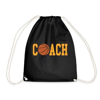 Vintage Basketball Coach Designs T-Shirt Present - Drawstring Bag - black - Front