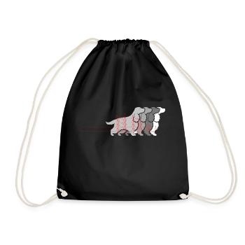 Cocker Spaniel Heartbeat Funny Dog Owners - Drawstring Bag - black - Front