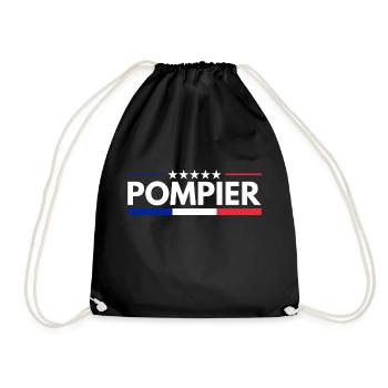 Pompier français Bleu Blanc Rouge - Sac de sport léger - noir - Devant
