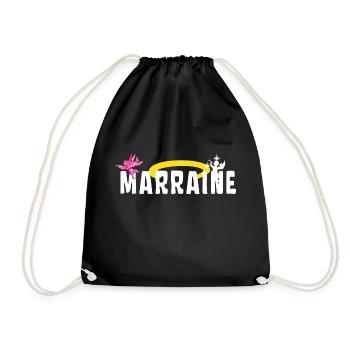 Marraine Baptême Auréole Anges - Sac de sport léger - noir - Devant