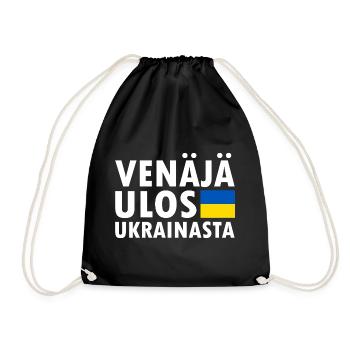 venäjä ulos ukrainasta - Drawstring Bag - black - Front