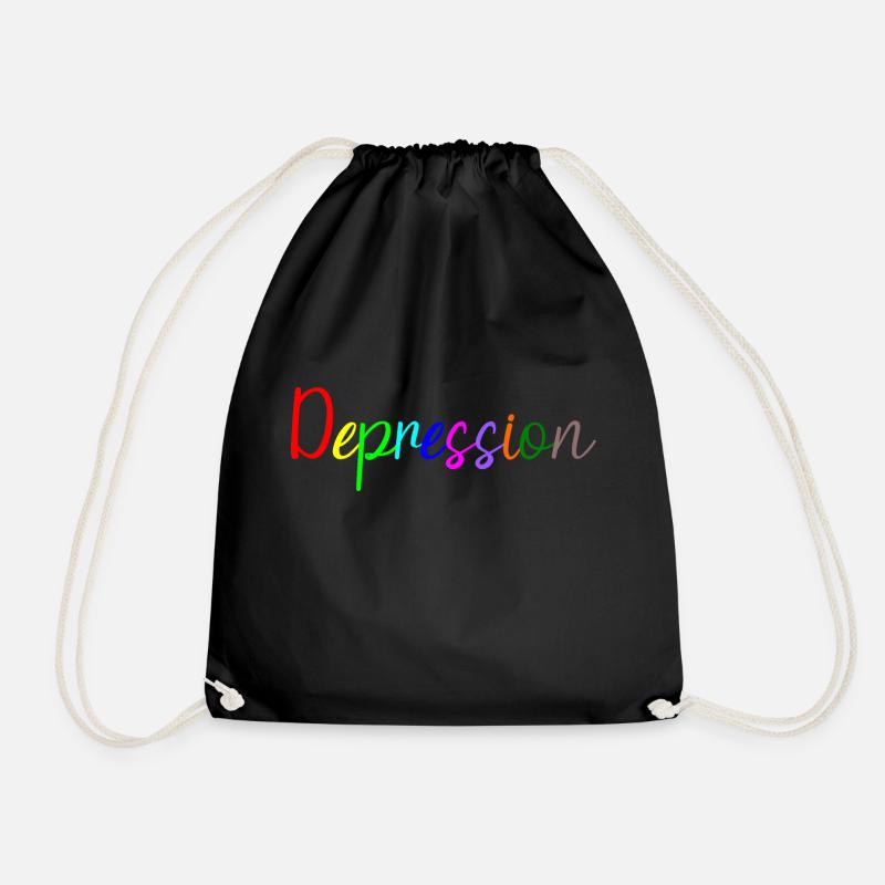 Depression - Drawstring Bag - black