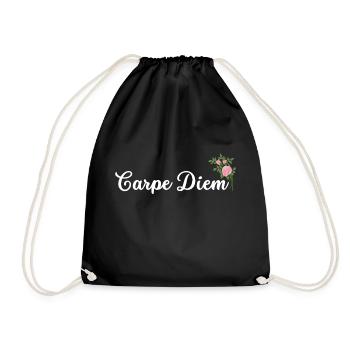 Idée cadeau femme citation Carpe diem - Sac de sport léger - noir - Devant