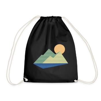Montagne avec soleil Demi-teinte - Sac de sport léger - noir - Devant