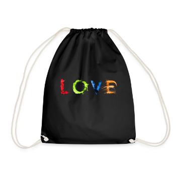 LOVE – Colour explosion for all those who love - Drawstring Bag - black - Front