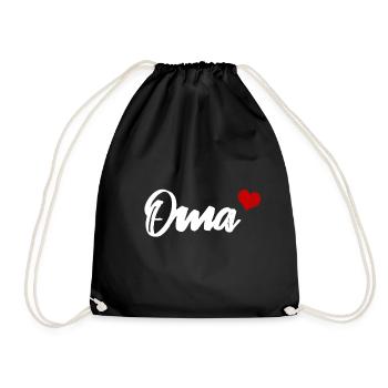 Oma Großmutter Herz - Turnbeutel - Schwarz - Vorne