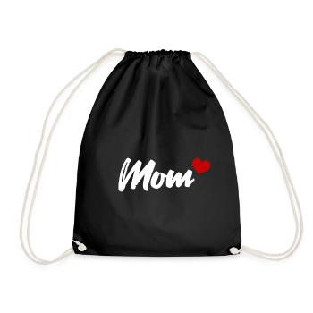 Mom Heart - Drawstring Bag - black - Front