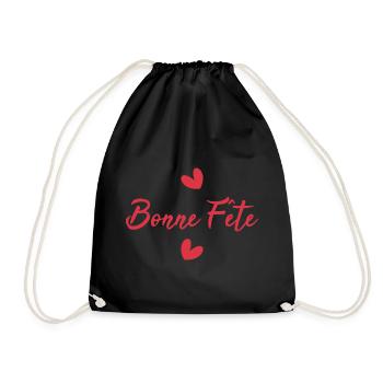BONNE FÊTE. FÊTE DES MÈRES. FÊTE DES PÈRES. FÊTE - Sac de sport léger - noir - Devant