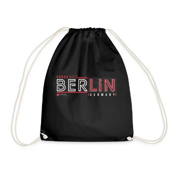 Berliner Urban City Style Fan Reise Streetwear - Turnbeutel - Schwarz - Vorne