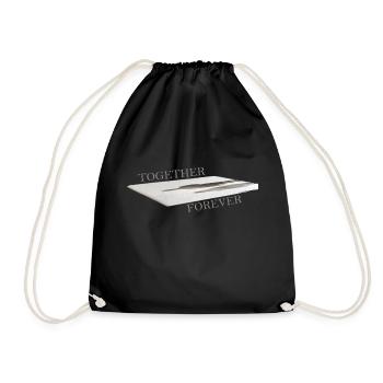 Shadow of two people at the end of the stairs - Drawstring Bag - black - Front