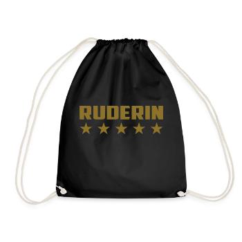 Rudern / Ruderer / Ruderin / Rudergerät / Boot - Turnbeutel - Schwarz - Vorne