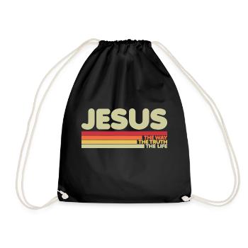 Jesus The Way Truth Life Christian - Turnbeutel - Schwarz - Vorne