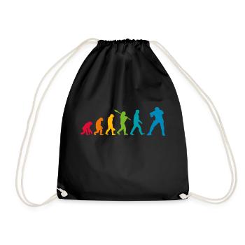 Football Evolution Entwicklung Retro - Drawstring Bag - black - Front