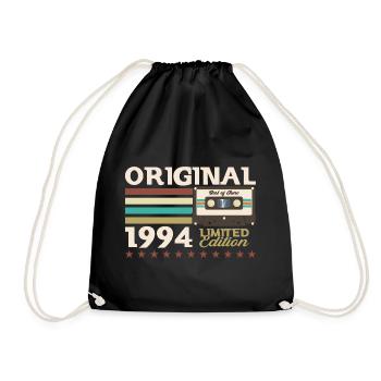 Kassette Juni 1994 Jahrgang 1994 Geburtstag 1994 - Turnbeutel - Schwarz - Vorne
