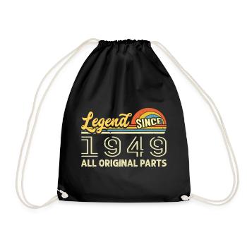 Legendary since 1949 Birthday 1949 Born 1949 - Drawstring Bag - black - Front