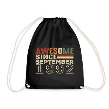 Septembre 1992, cadeau d’anniversaire Septembre 1992 - Sac de sport léger - noir - Devant