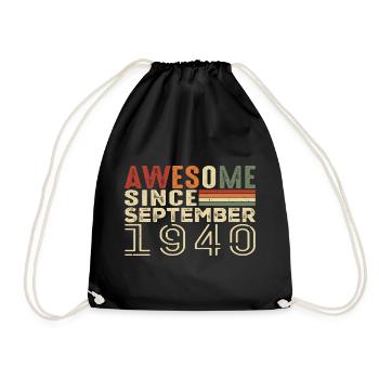 Septembre 1940, cadeau d'anniversaire Septembre 1940 - Sac de sport léger - noir - Devant