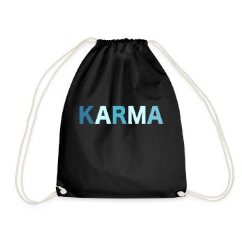 Karma Retro Schriftzug - Turnbeutel - Schwarz - Vorne
