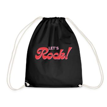Let's Rock - Rock & Roll - Drawstring Bag - black - Front
