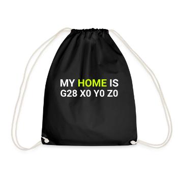 my home is x0 y0 z0 - Turnbeutel - Schwarz - Vorne